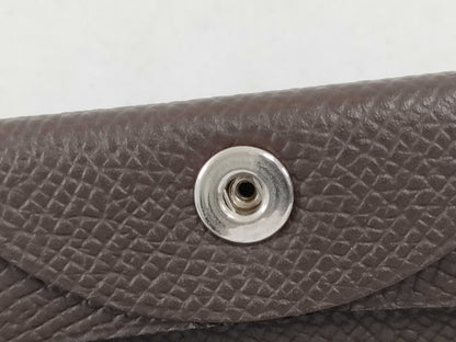 HERMES Bastia Wallet Brown D Engraved Coin Case
