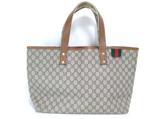 GUCCI GG Supreme GUCCI Gucci Tote Bag Handbag GG Supreme Brown Beige Tote Bag