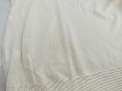 FENDI FENDI Logo Summer Knit Short Sleeve Knit Top Ivory Off-White