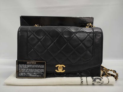CHANEL Lambskin Matelasse Diana Flap Chain Shoulder Bag