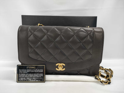 CHANEL Lambskin Matelasse Diana Flap Chain Shoulder Bag