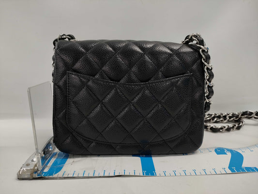 CHANEL Matelasse Mini Matelasse Caviar Leather Shoulder Bag in Black with Silver Hardware, 19 Series