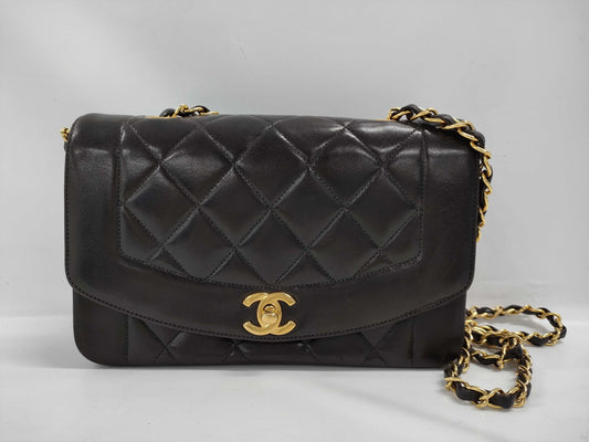 CHANEL Diana Flap 22 Chain Shoulder Bag in Lambskin Matelasse
