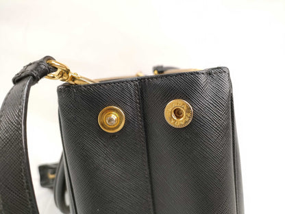 PRADA Saffiano Galleria 2-Way Tote Bag with Strap and Charm Shoulder Bag