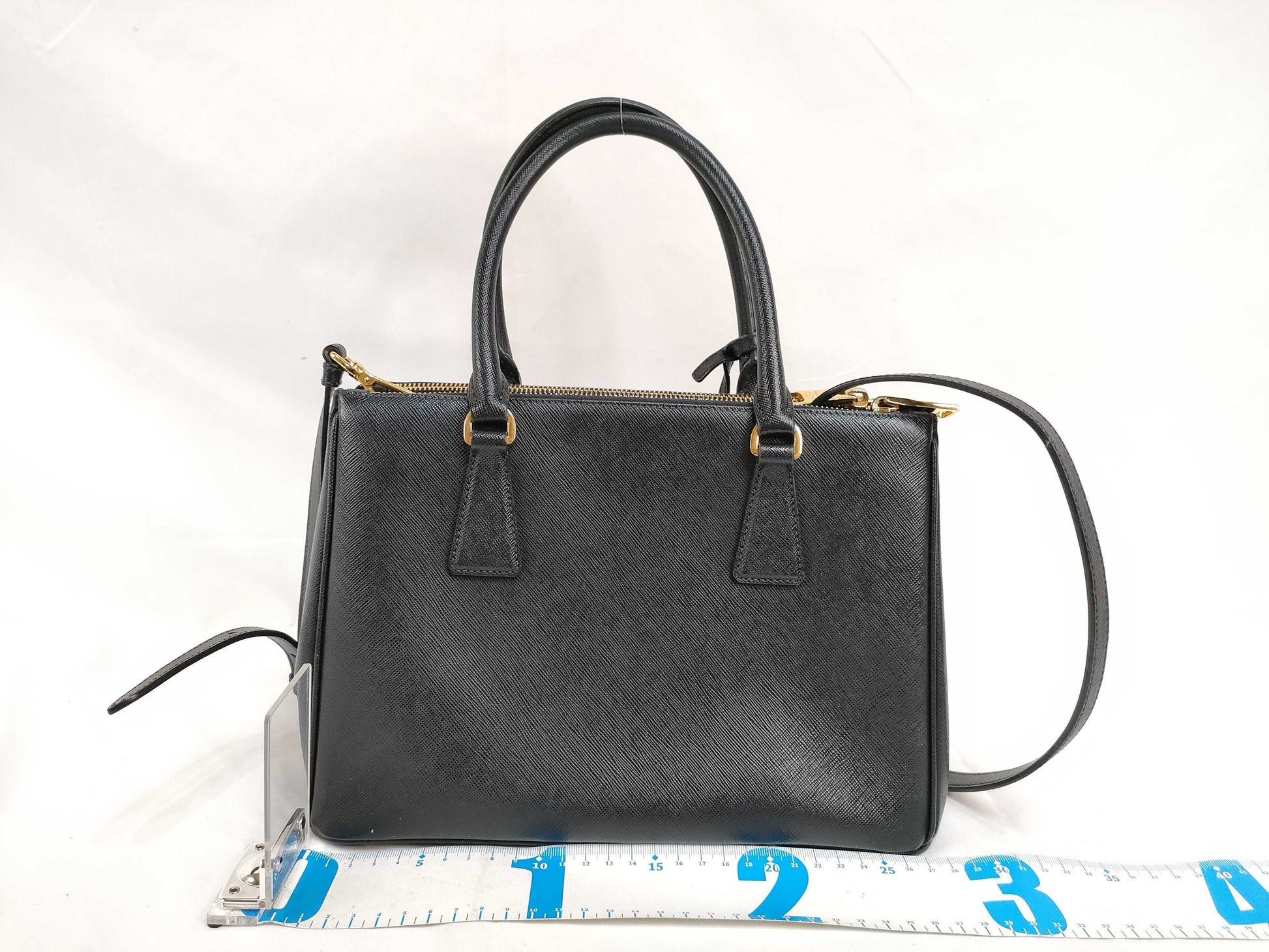 PRADA Saffiano Galleria 2-Way Tote Bag with Strap and Charm Shoulder Bag