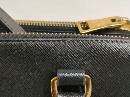 PRADA Saffiano Galleria 2-Way Tote Bag with Strap and Charm Shoulder Bag