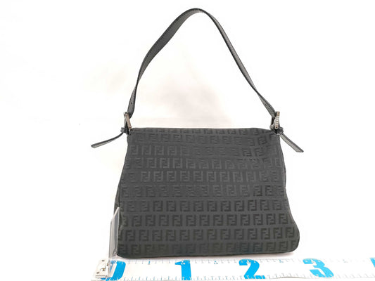 FENDI Zucchino Mamma Bucket Shoulder Bag in Black 
