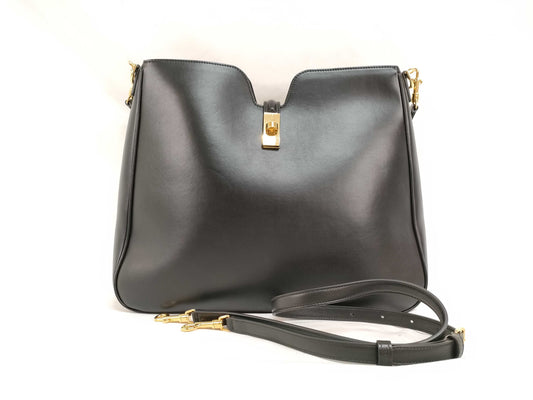 CELINE Medium Camille 16 Shoulder Bag in Black Leather