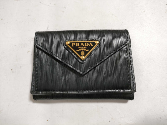 PRADA Vitello Move Compact Wallet Tri-fold Wallet