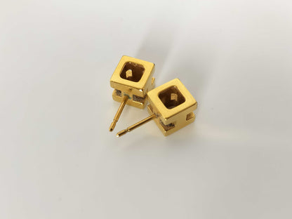 HERMES CAGE DE H H Cube Earrings