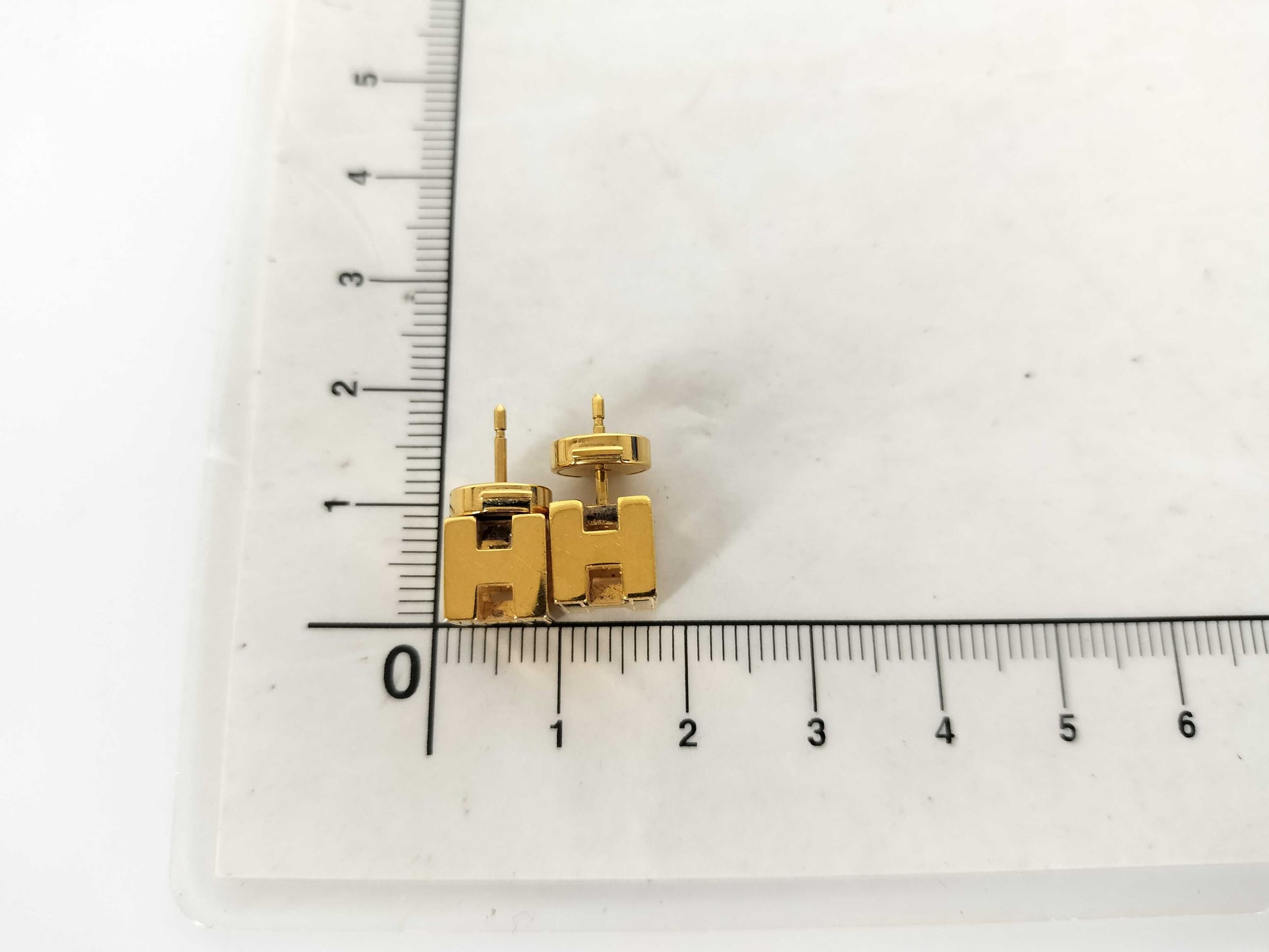 HERMES CAGE DE H H Cube Earrings