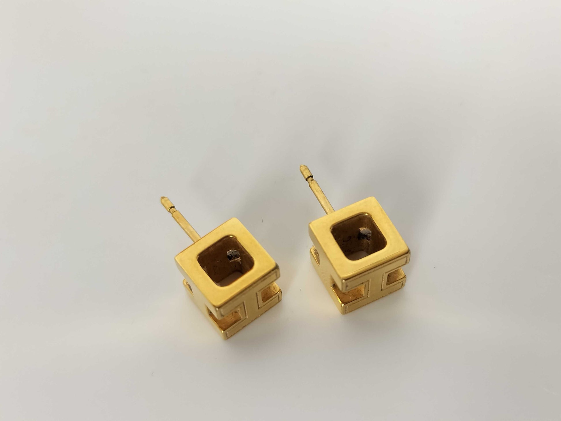 HERMES CAGE DE H H Cube Earrings