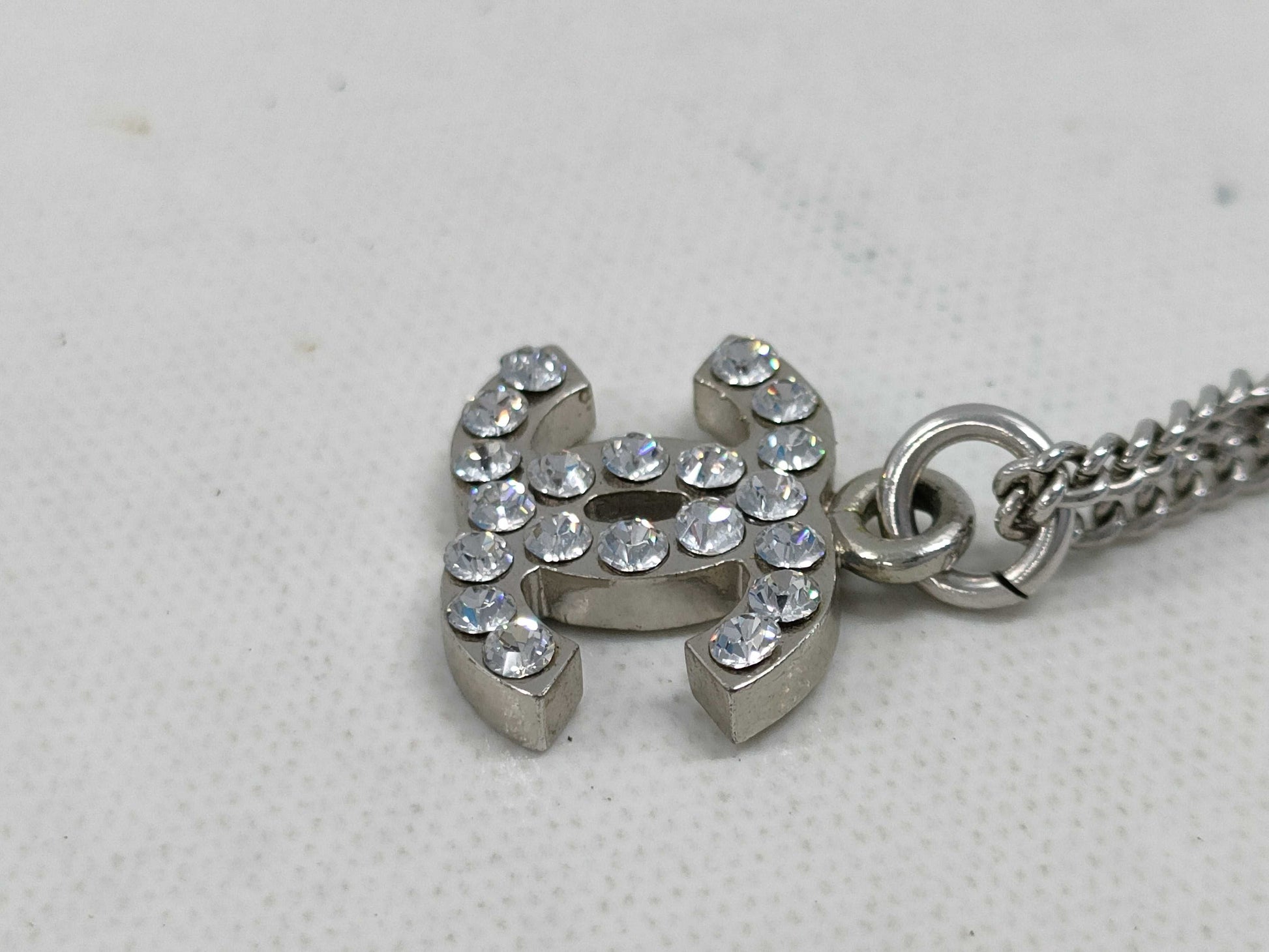 CHANEL Coco Mark Rhinestone Necklace 07V Necklace