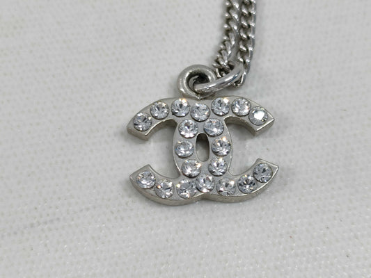 CHANEL Coco Mark Rhinestone Necklace 07V Necklace