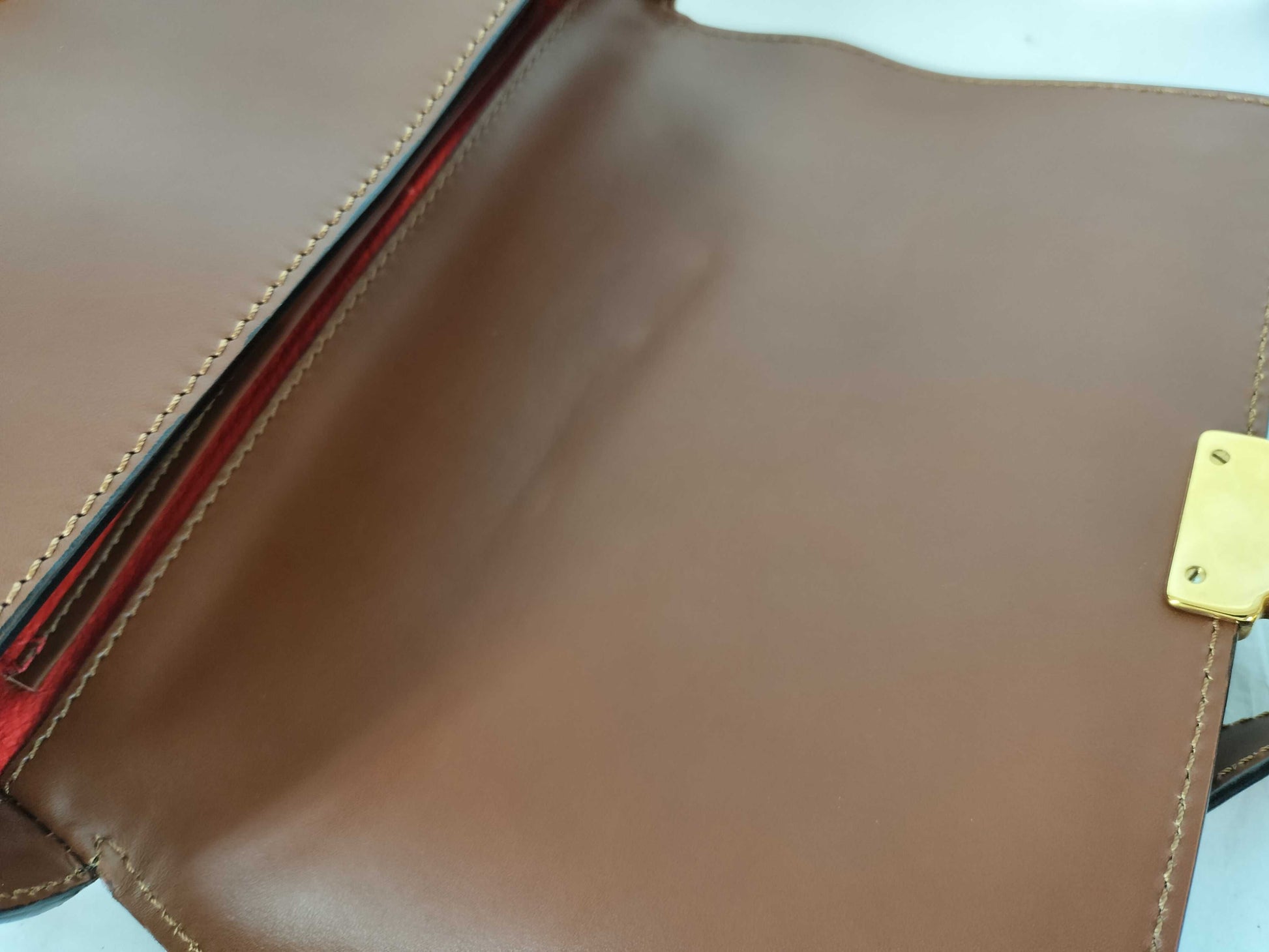 CELINE Brown Leather Shoulder Bag