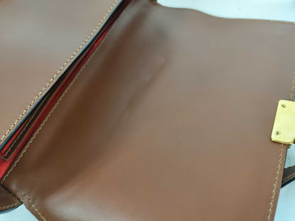 CELINE Brown Leather Shoulder Bag