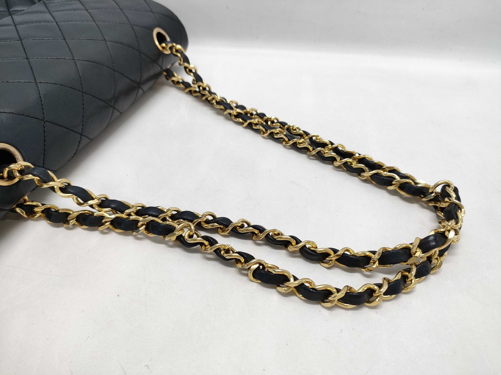 CHANEL Matelasse Lambskin Double Flap Chain Shoulder Bag