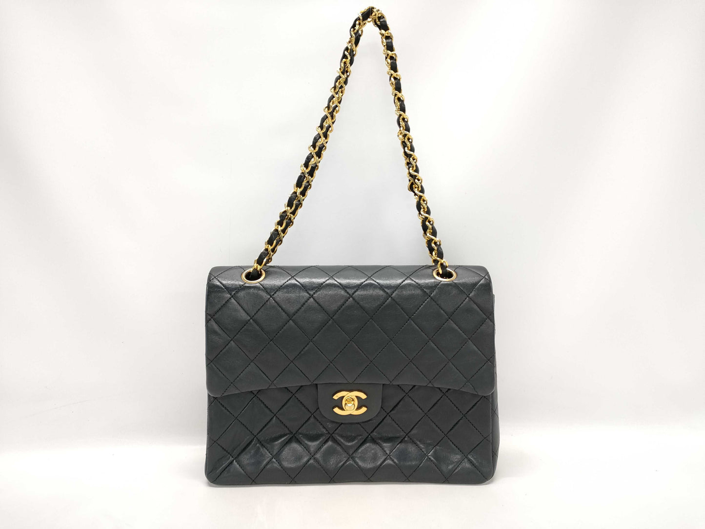 CHANEL Matelasse Lambskin Double Flap Chain Shoulder Bag