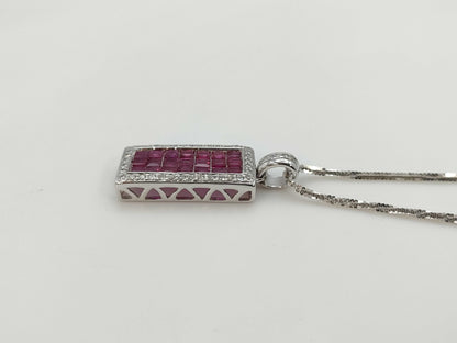 R1.7ct D0.3ct K18WG 6.8g Necklace 