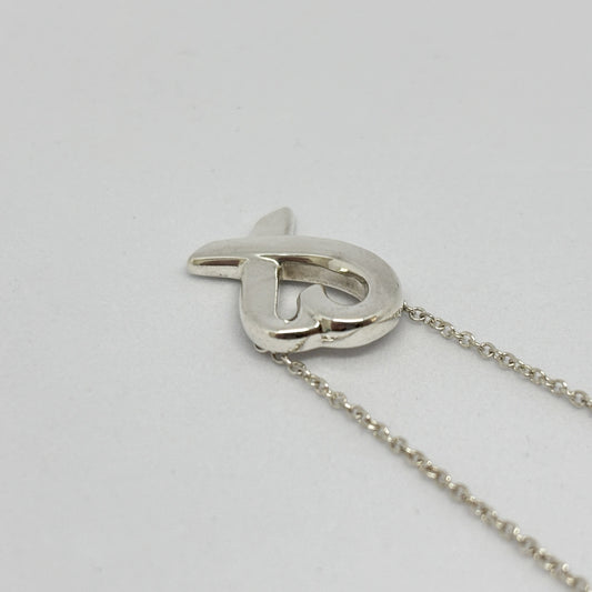 Tiffany & Co. Tiffany Loving Heart Paloma Picasso Necklace in 925 Sterling Silver, 2.8g