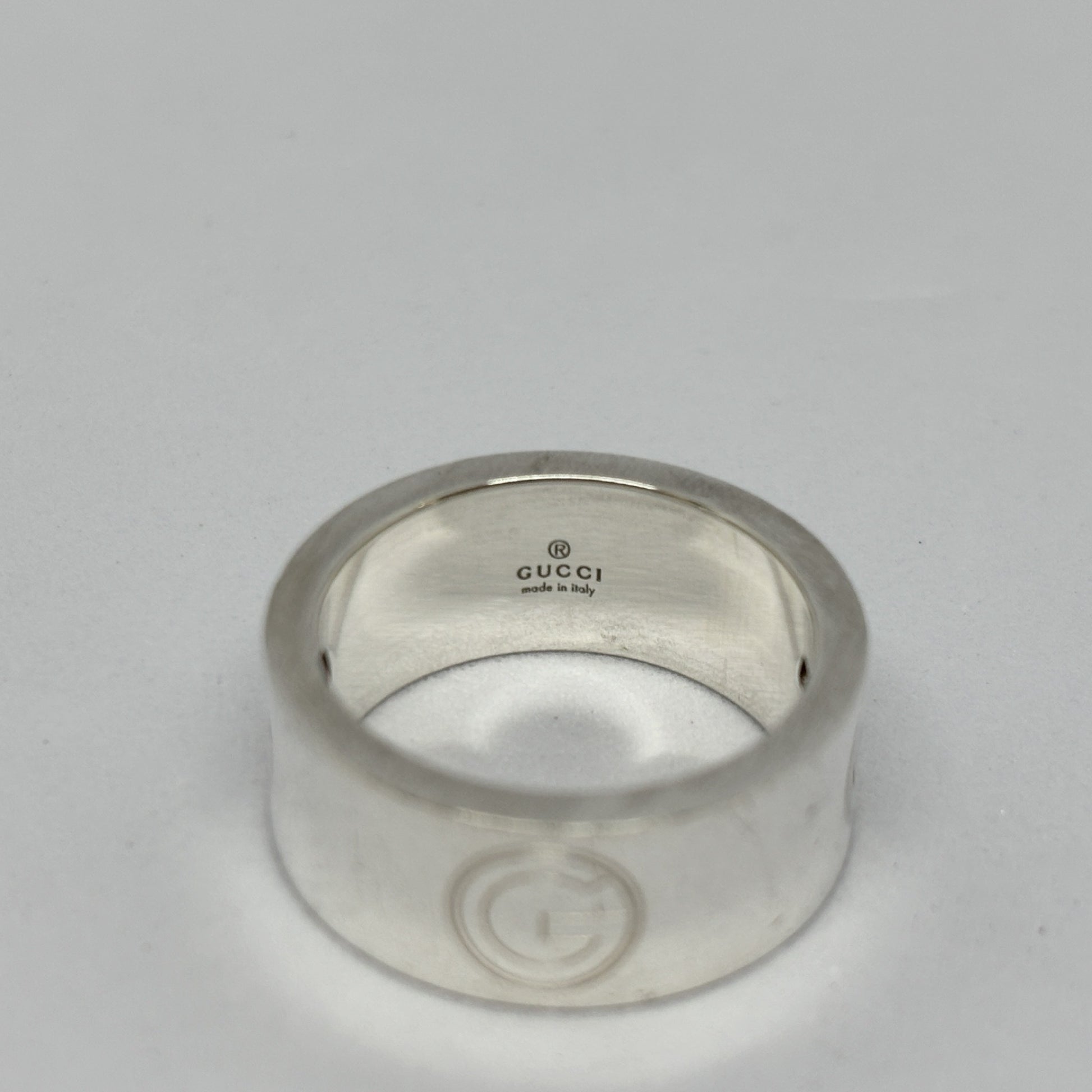 GUCCI GUCCI Open G Wide Ring, 925 Sterling Silver, 8.3g