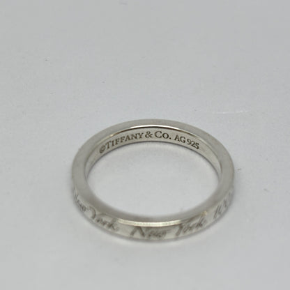 Tiffany & Co. Tiffany Ring Notes Narrow Notes Narrow New York Silver 925 2.8g Ring