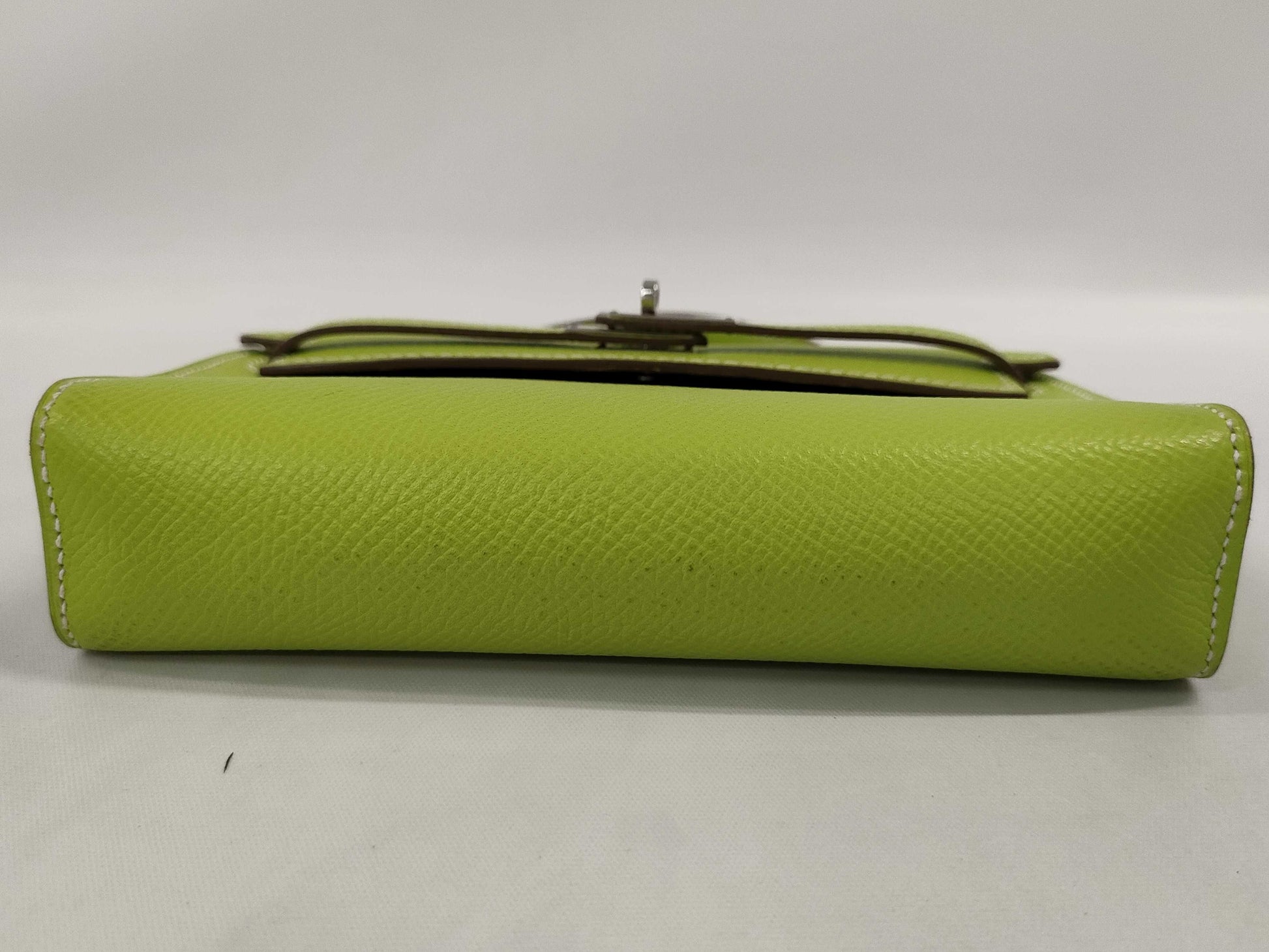 HERMES Tiny Kelly Epsom Leather Cui Stainless Steel Shoulder Bag with O Stamp