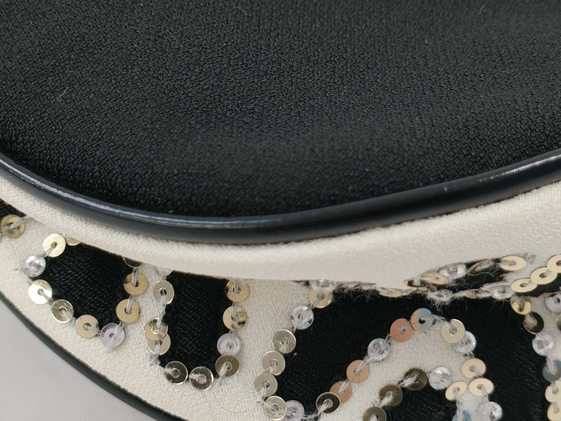 Dior Saddle Bag Sequin Satin Black White SS Handbag