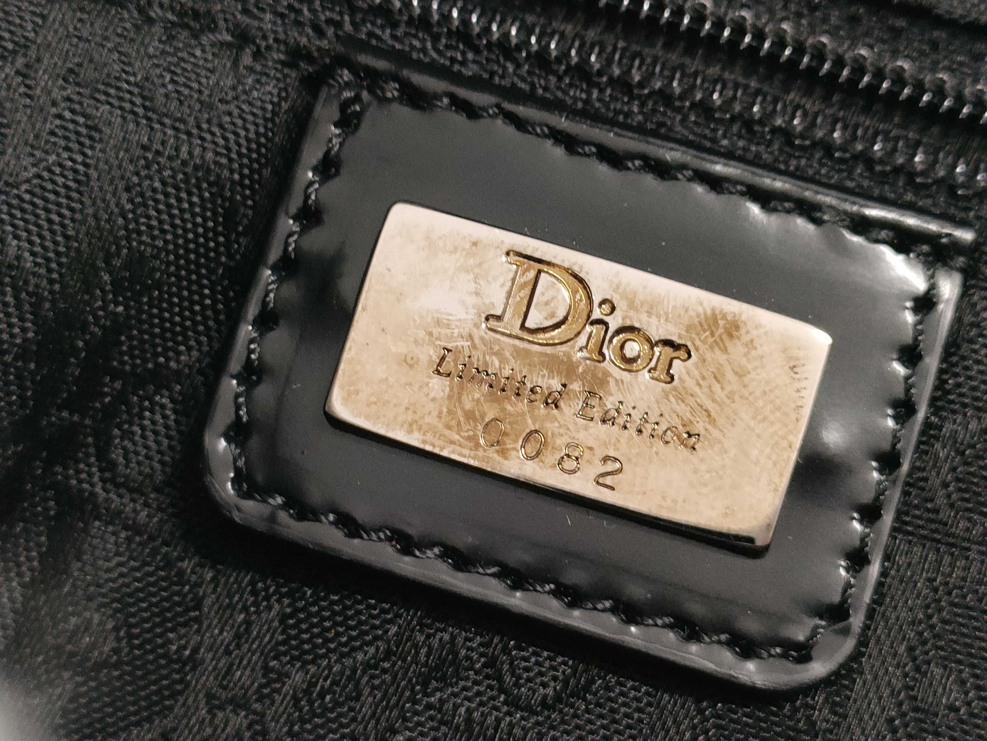 Dior Saddle Bag Sequin Satin Black White SS Handbag