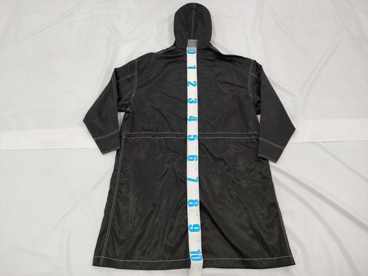 CHANEL Hooded Coat Nylon Black Jacket