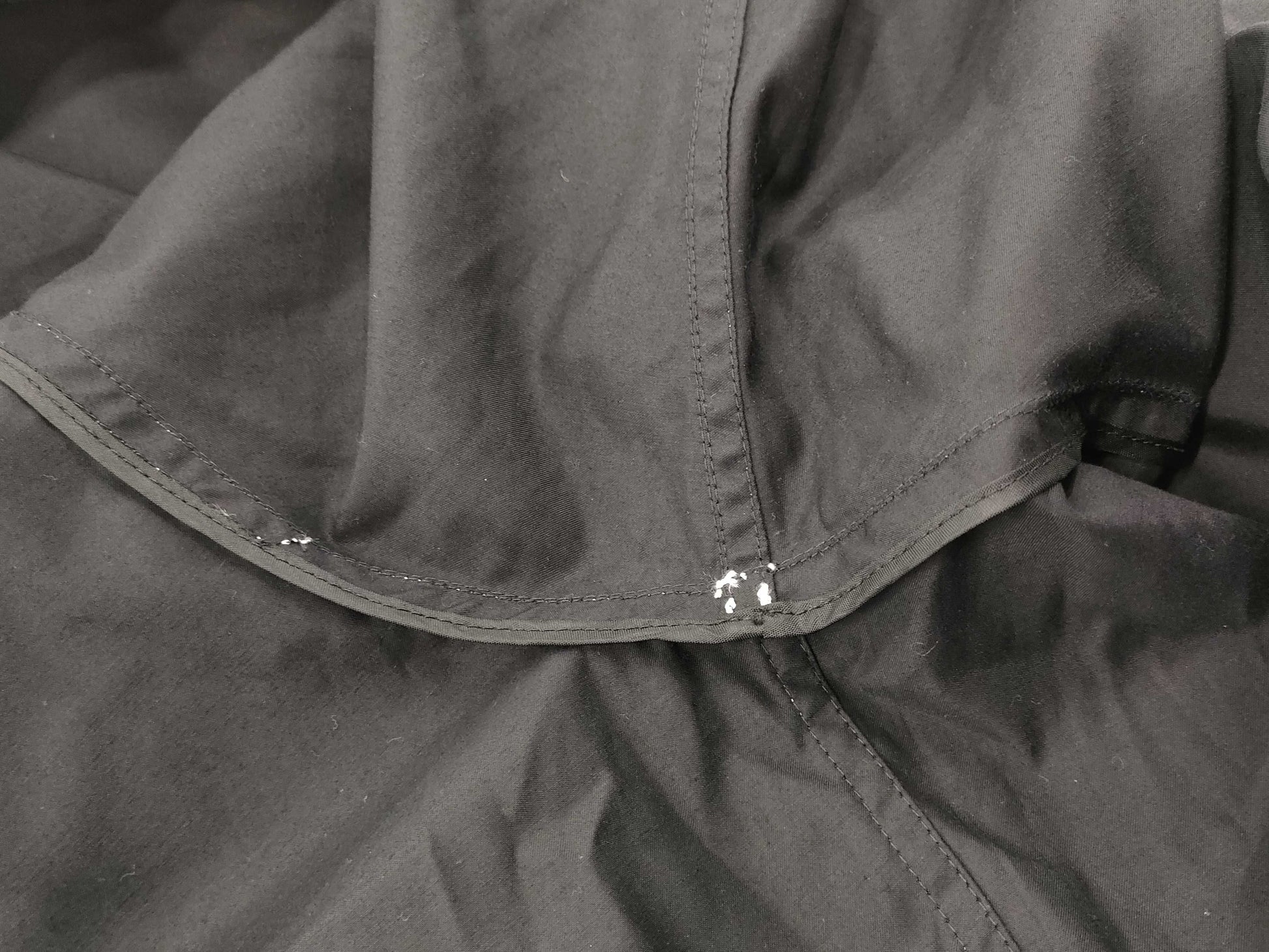 CHANEL Hooded Coat Nylon Black Jacket