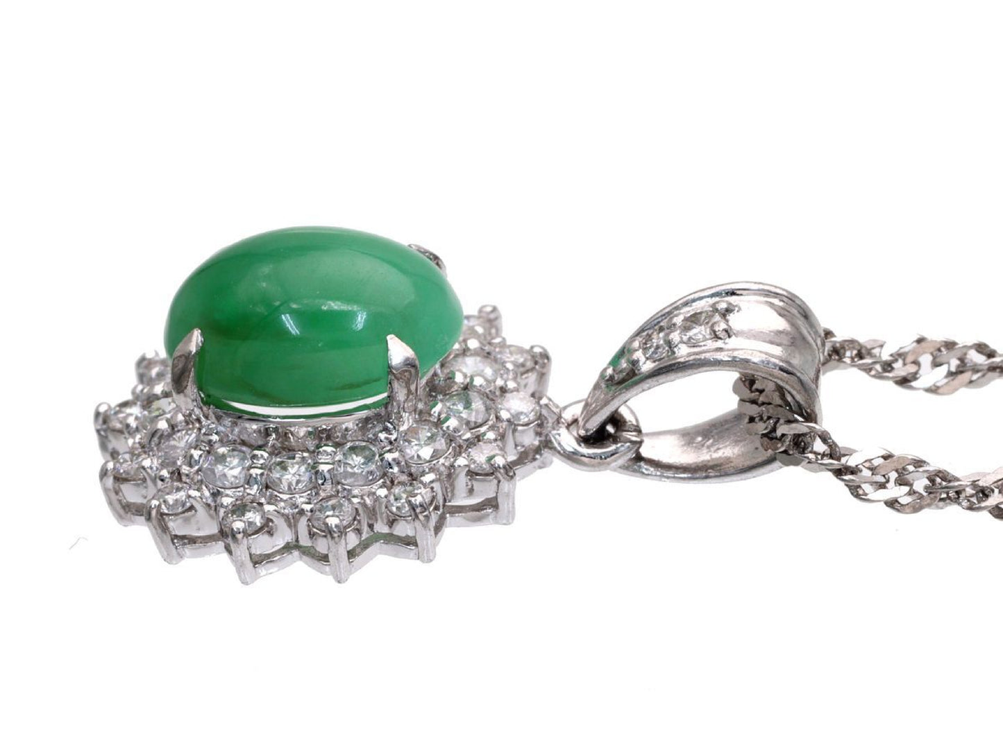 Jade 3.16ct D0.59ct Pt900/850 7.9g Ring 