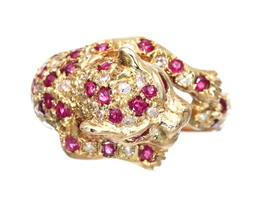 Ruby and Diamond 14K Gold Ring, 4.9g 