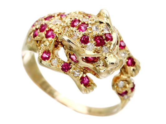 Ruby and Diamond 14K Gold Ring, 4.9g 