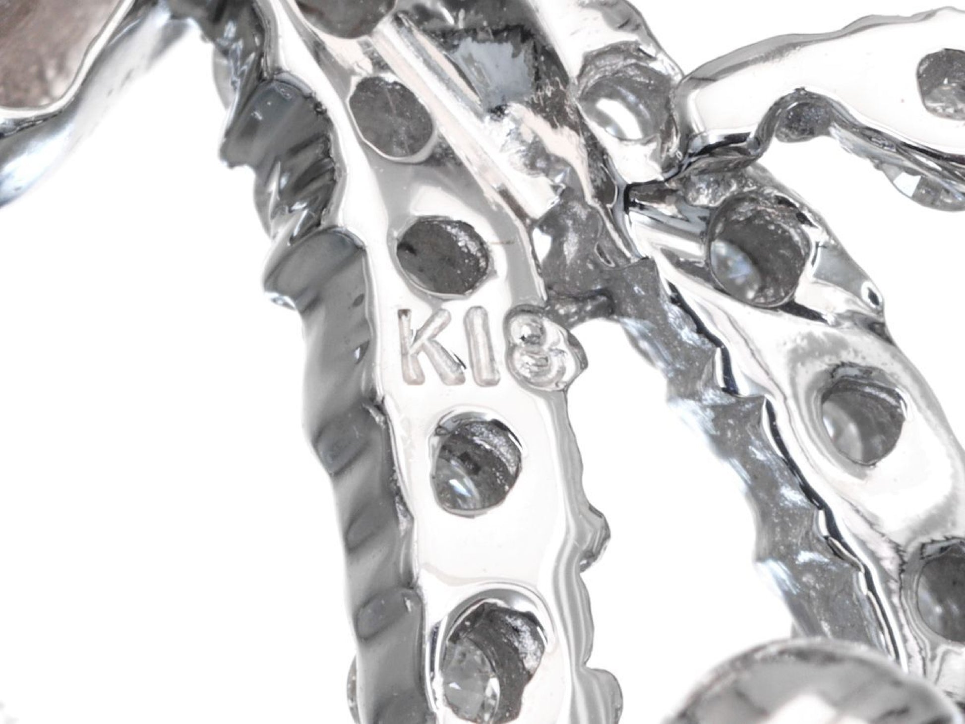 D0.50ct K18WG 3.8g Brooch 