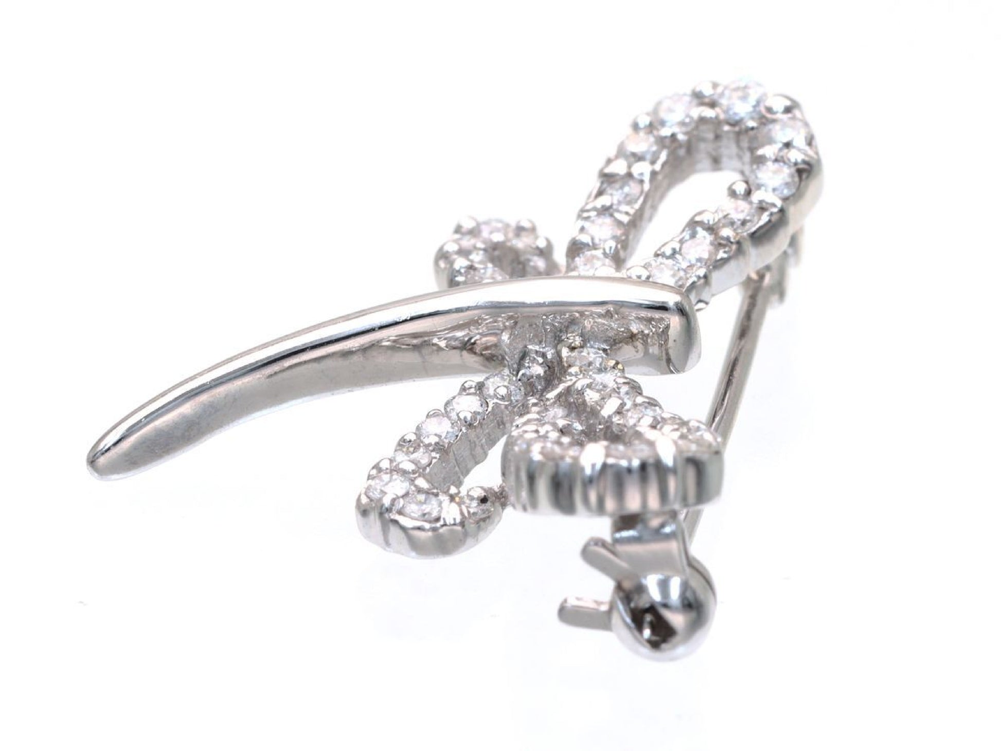 D0.50ct K18WG 3.8g Brooch 