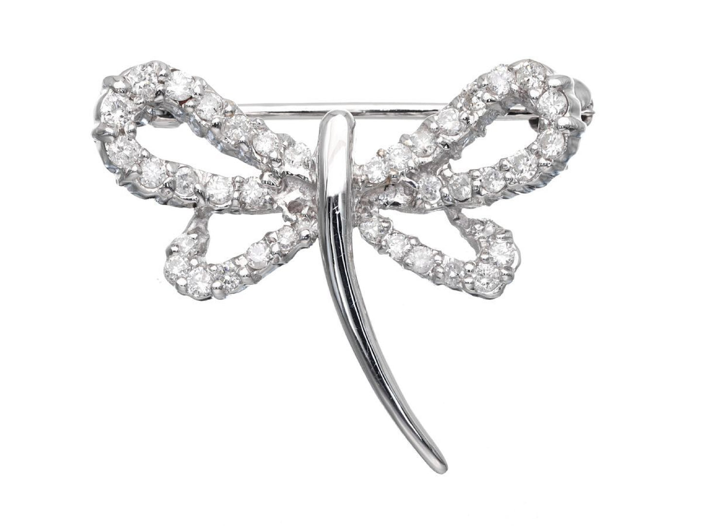 D0.50ct K18WG 3.8g Brooch 