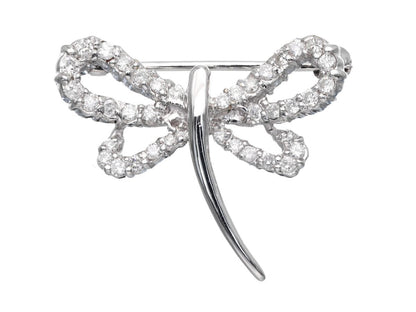 D0.50ct K18WG 3.8g Brooch 