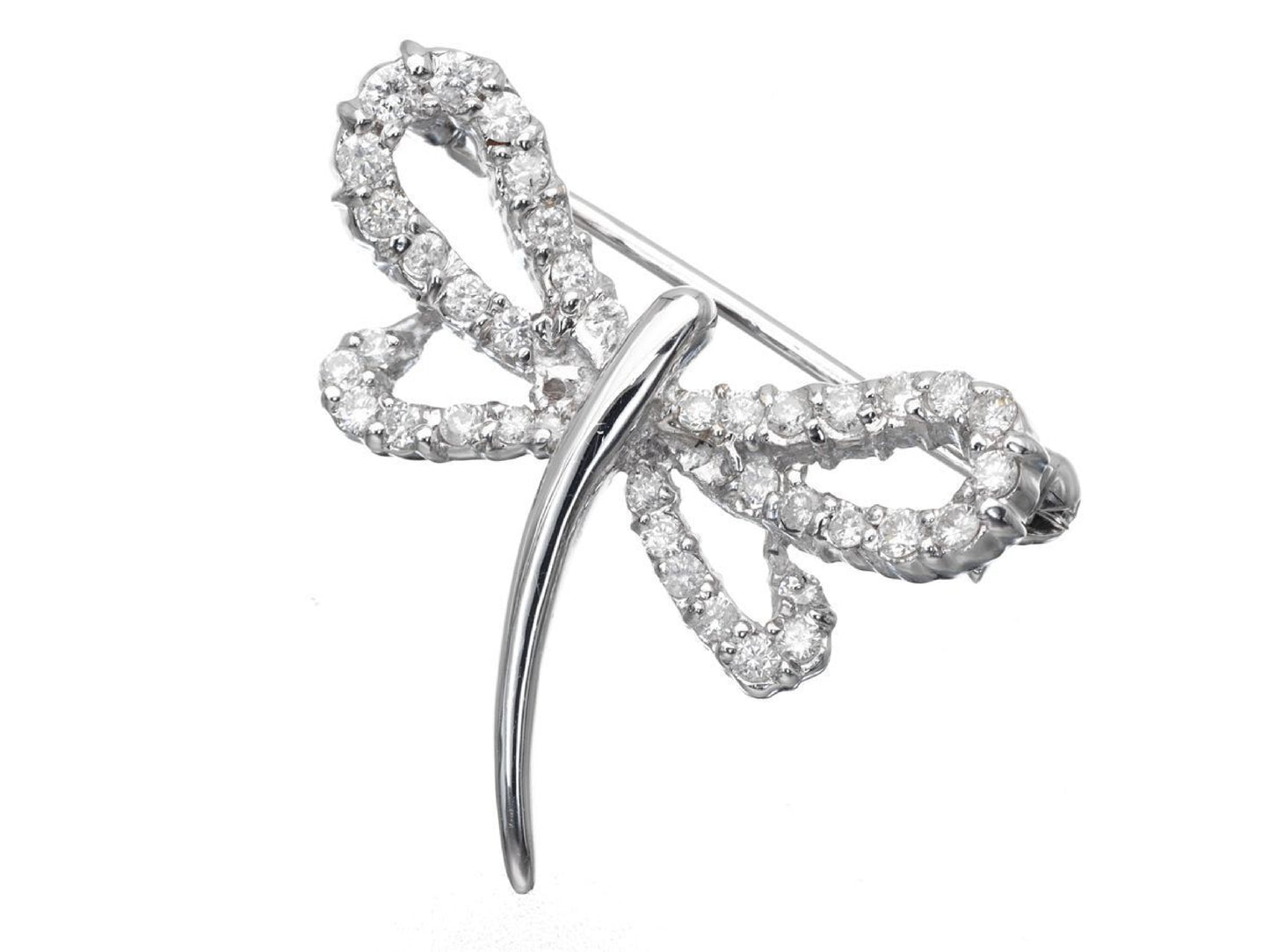 D0.50ct K18WG 3.8g Brooch 