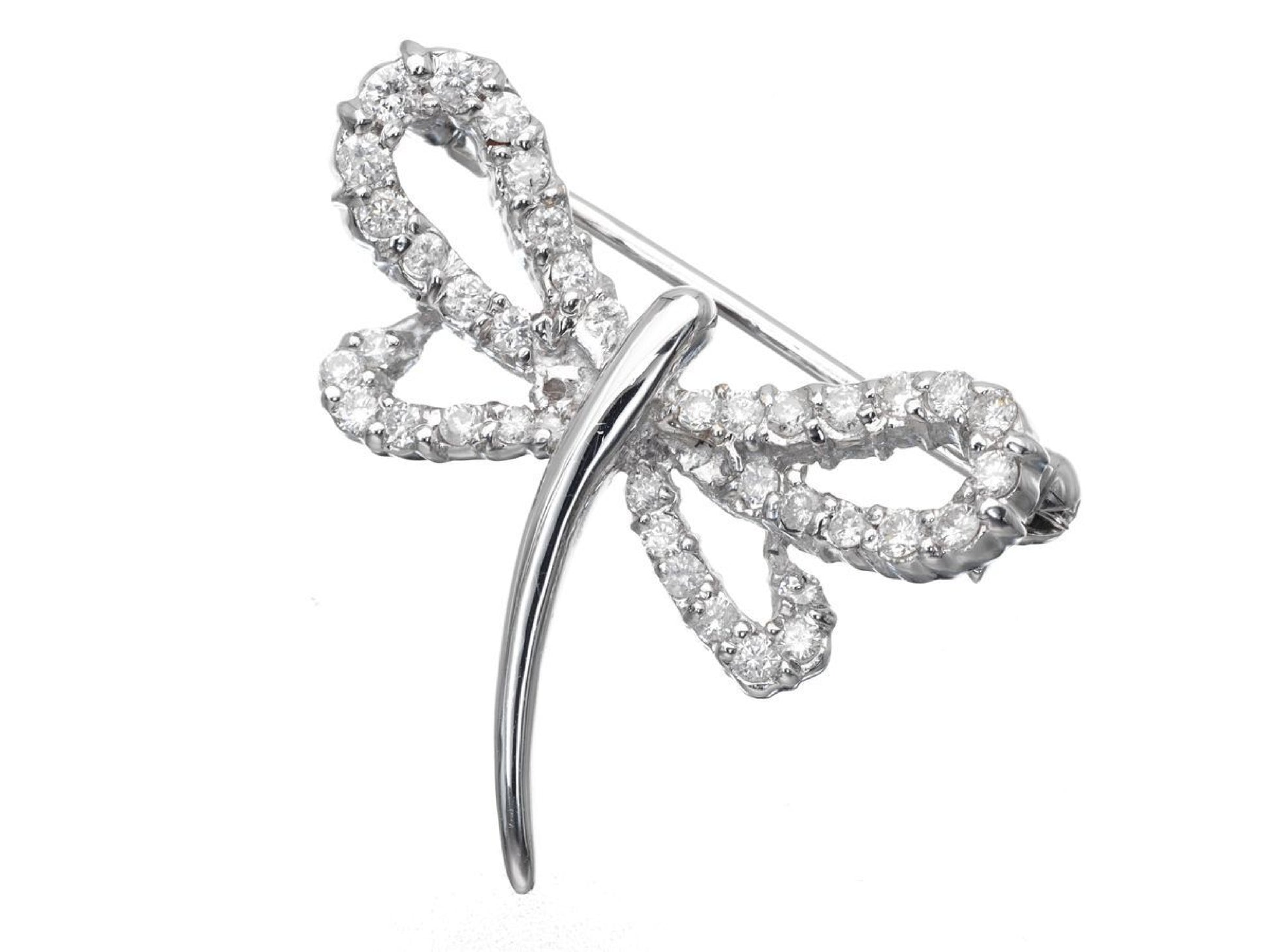 D0.50ct K18WG 3.8g Brooch 