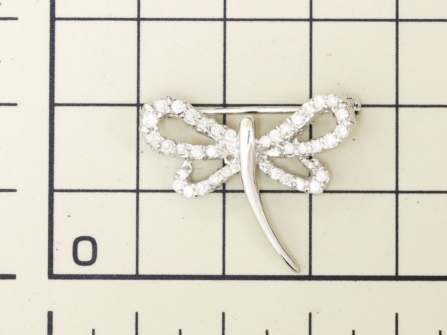 D0.50ct K18WG 3.8g Brooch 