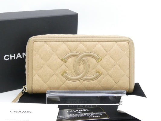 CHANEL Matelasse Caviar Leather Filigree Wallet