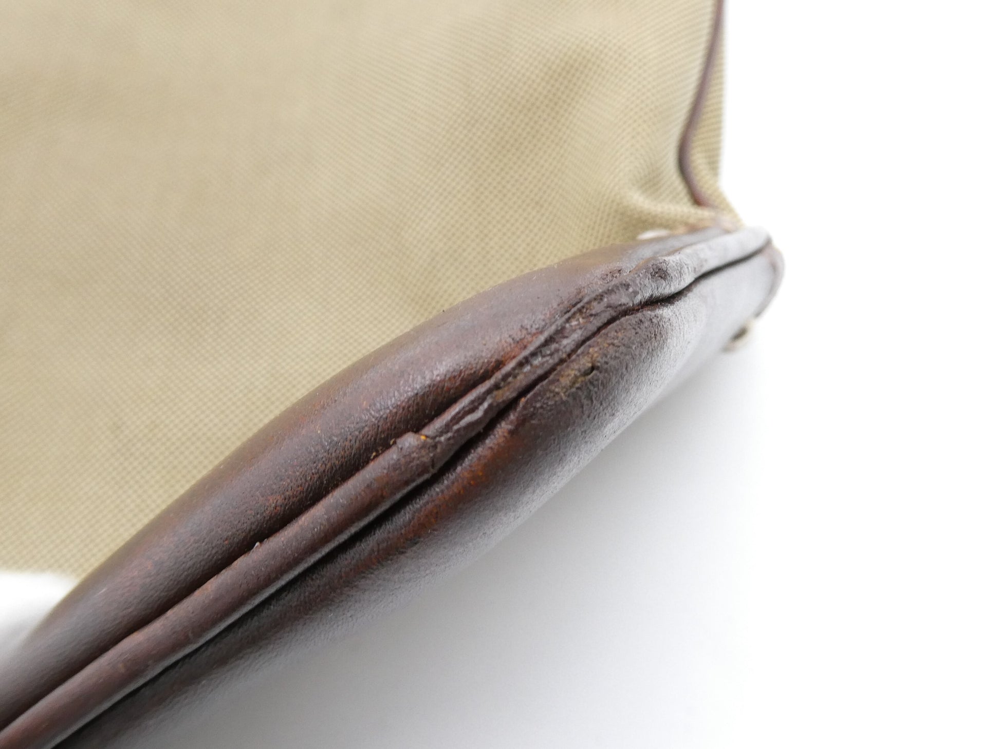 PRADA Logo Jacquard Canvas and Leather Shoulder Bag