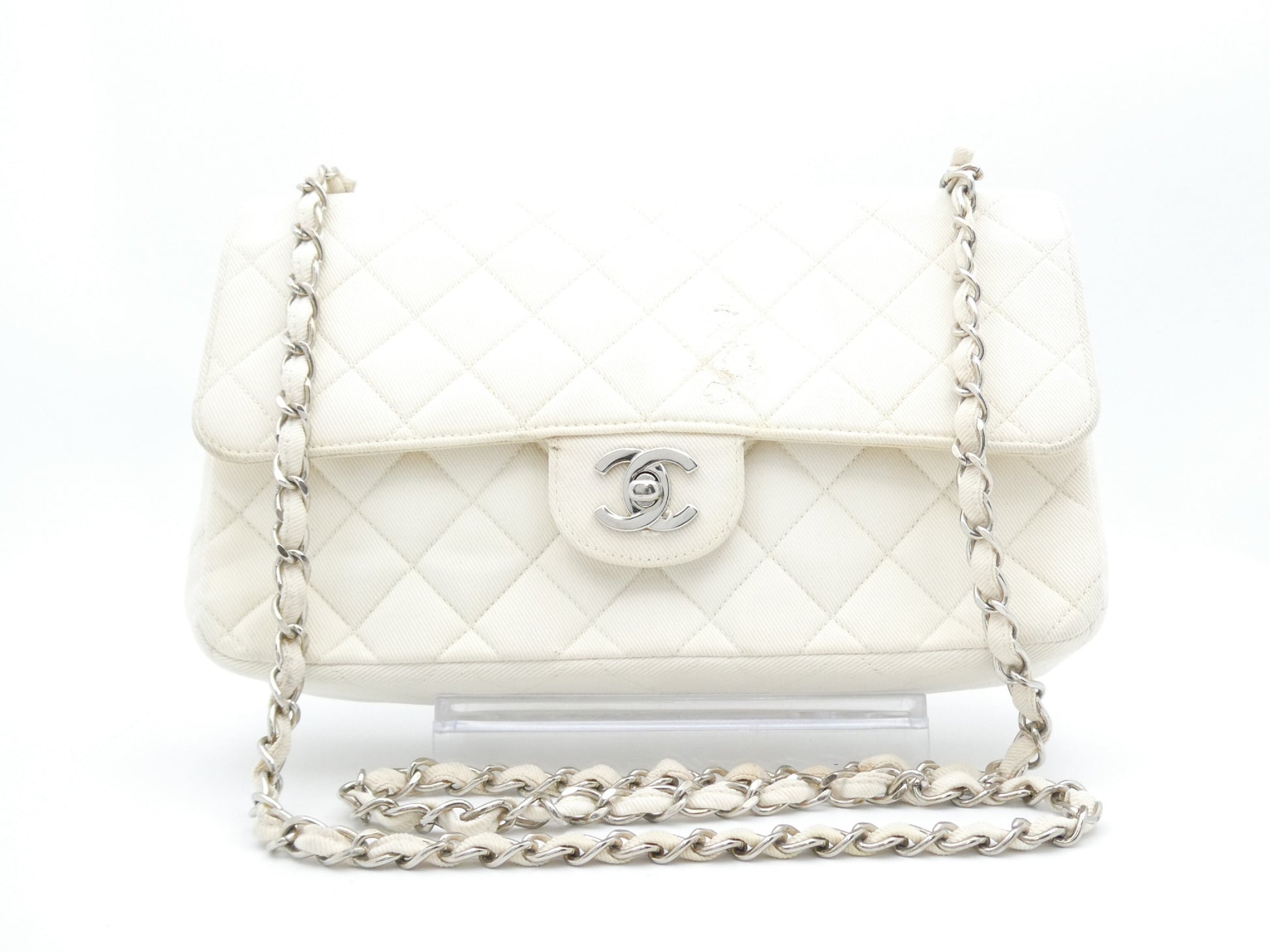 CHANEL Matelasse Coco Mark Canvas Chain Shoulder Bag
