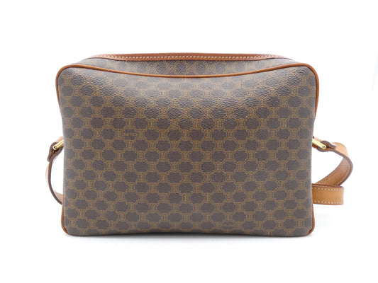 CELINE Circle Logo Macadam PVC Leather Shoulder Bag