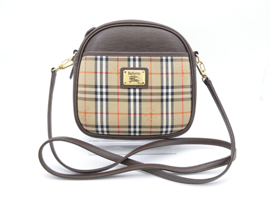 BURBERRY Nova Check Canvas and Leather Shoulder Bag