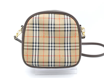 BURBERRY Nova Check Canvas and Leather Shoulder Bag