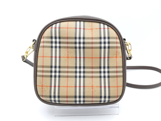BURBERRY Nova Check Canvas and Leather Shoulder Bag