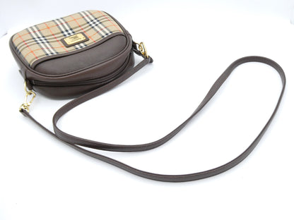 BURBERRY Nova Check Canvas and Leather Shoulder Bag
