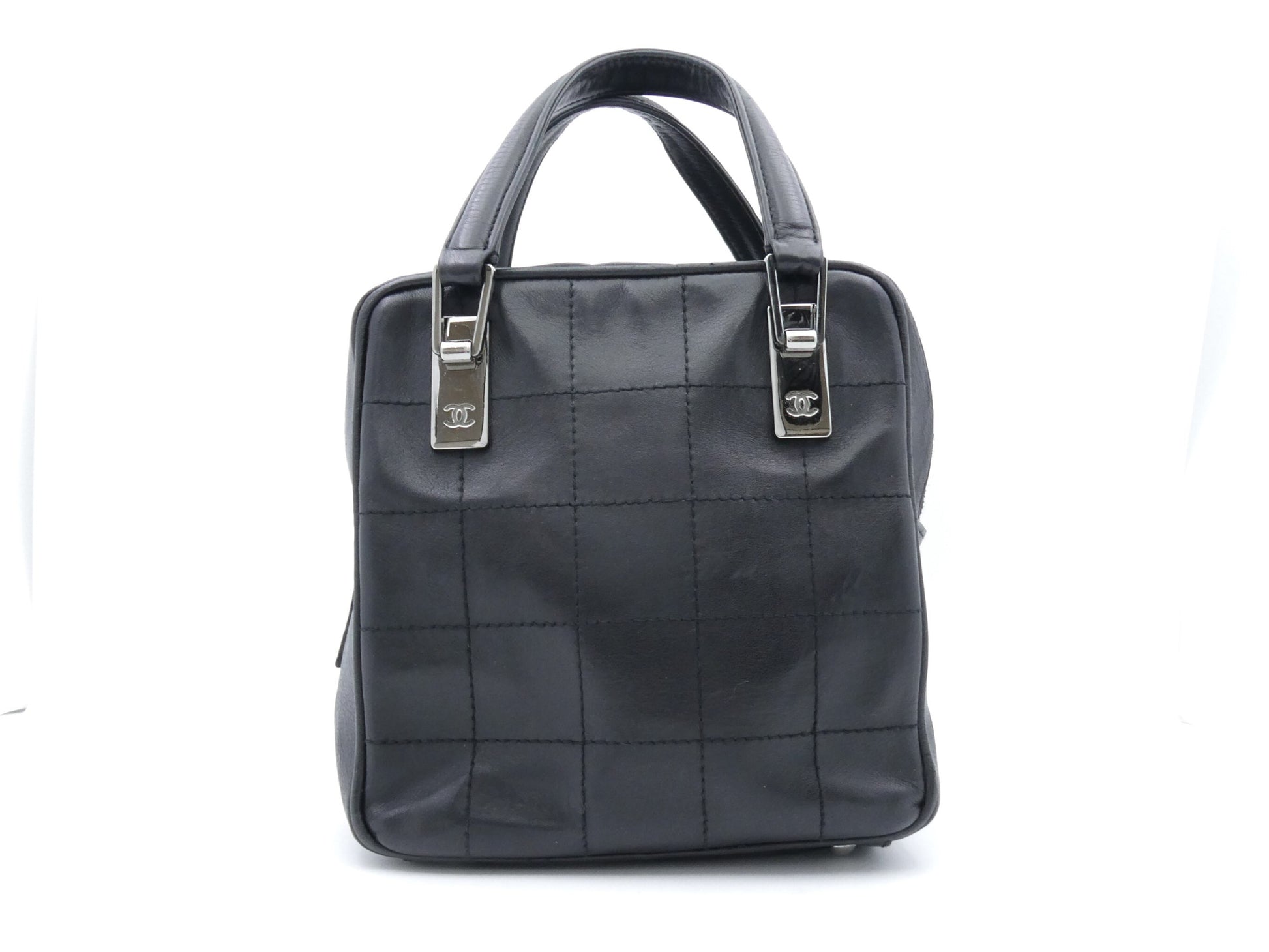 CHANEL Chocolate Bar Coco Mark Leather Handbag